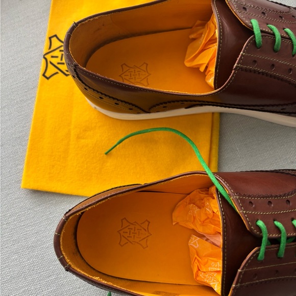 Men's Brown Leather Brogue Undandy Shoes - Picture 9 of 9